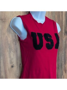 Next Era Red/Navy USA Print Tank Top Youth L      V268